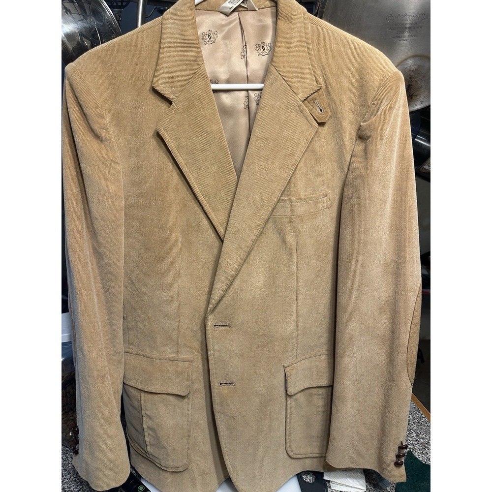 Carl Michaels Corduroy Blazer‎ Camel, patch elbow details, made in Japan 42R